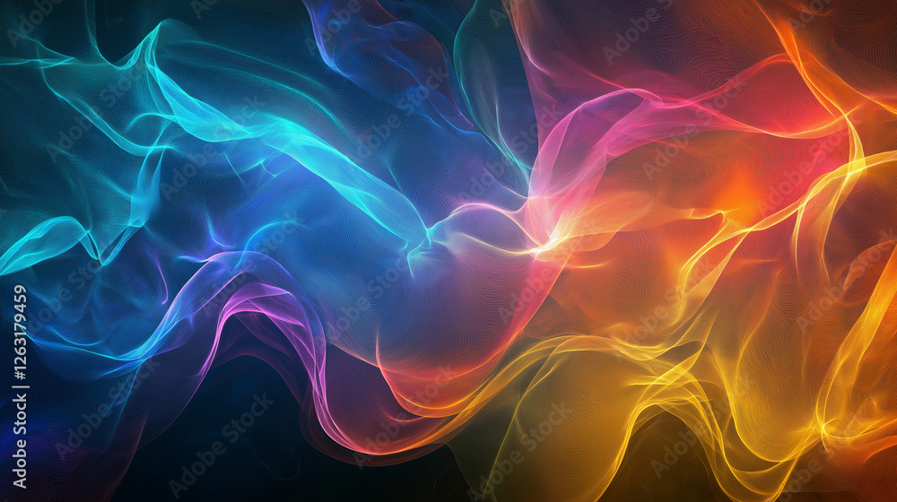 Poster A holographic fractal interface with endless data streams flowing like liquid light