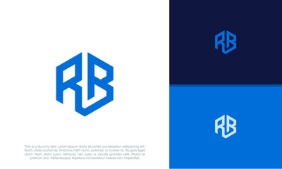 Fototapeta premium Initials RB logo design. Initial Letter Logo. Innovative high tech logo template. 