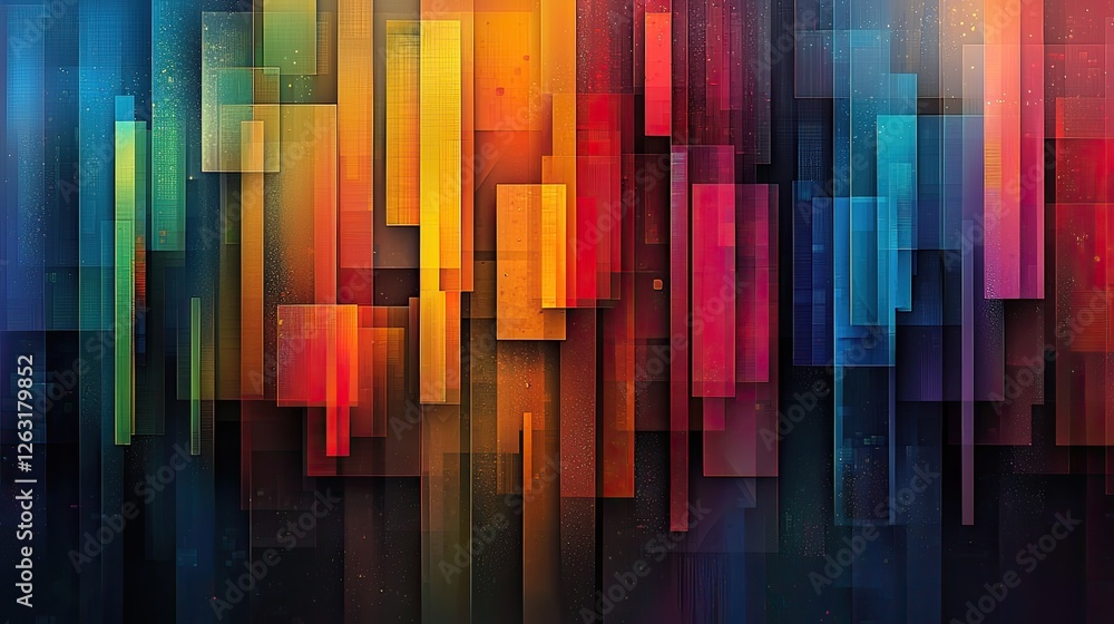 Poster abstract colorful rectangular geometric pattern design