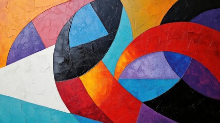 Fototapeta premium Vibrant Abstract Composition in Bold Colors