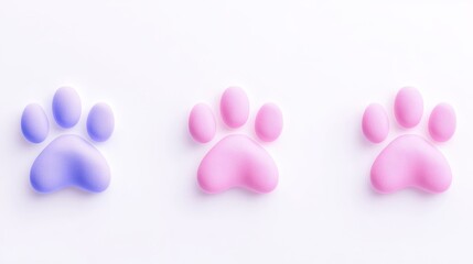 Colorful paw prints on a white background, perfect for pet-themed designs.