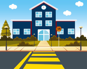 Vector illustration of school building