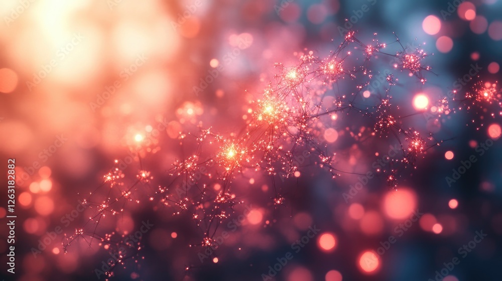 Poster glowing network structure abstract art background