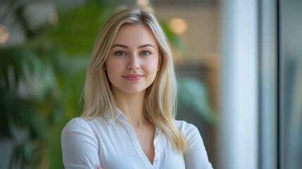 Fototapeta premium Confident Young Woman Posing in Natural Light