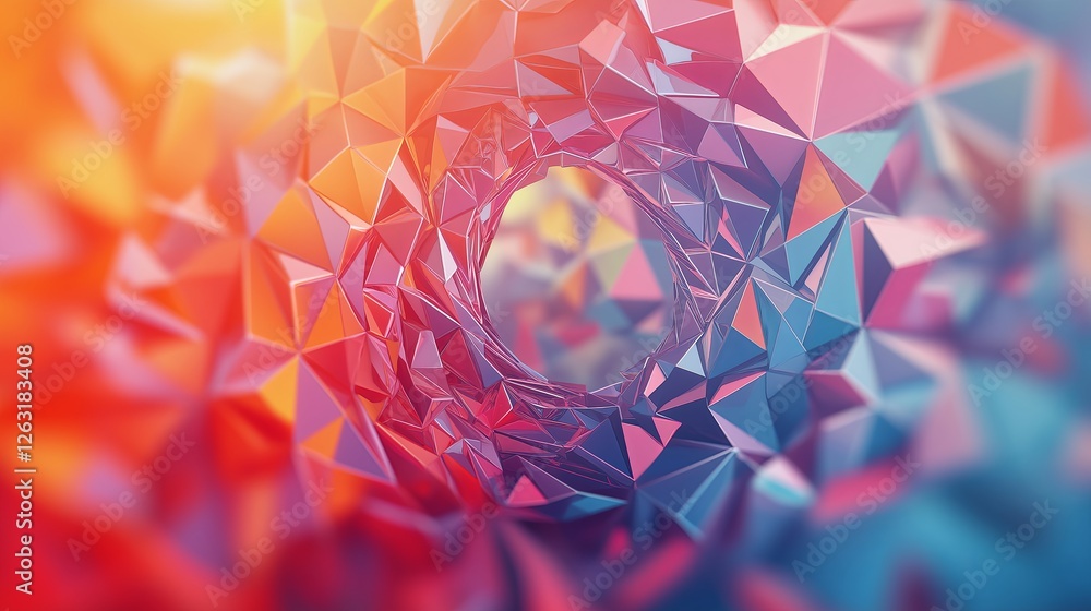 Poster A fractal vortex of shifting multicolored triangles