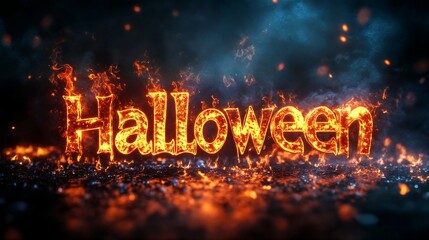 halloween with flames.