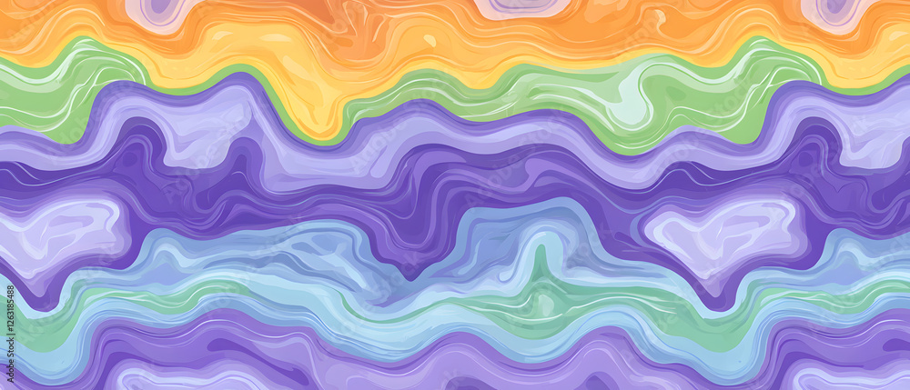 Poster vibrant abstract patterns digital art colorful waves creative design close-up artistic expression