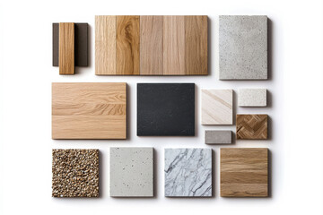 Variety of textures and materials for modern architecture and design concepts.