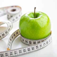 apple with measuring tape