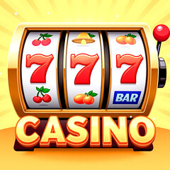 classic slot machine displaying lucky sevens and fruit symbols