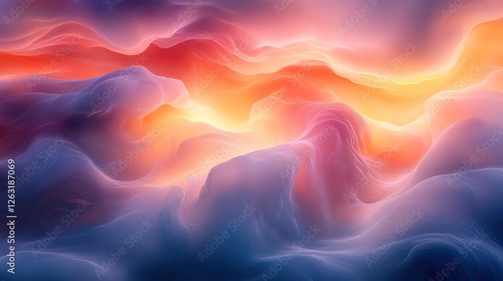 Wall mural Abstract Colorful Waves Flowing Landscape