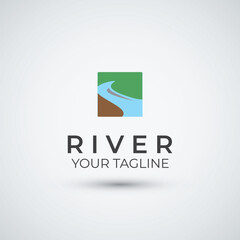 River logo design icon template