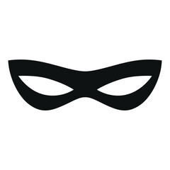 Black Eye Mask Silhouette Icon for Costume and Party 