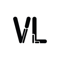 VL monogram logo design letter text name symbol monochrome logotype alphabet character simple logo