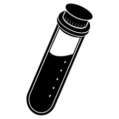 Blood test vial silhouette vector illustration 