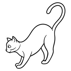 Cat stretching silhouette vector illustration 
