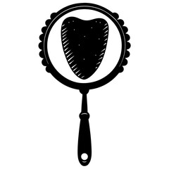 Dental mirror silhouette vector illustration 