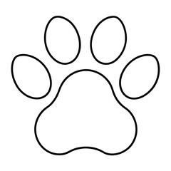 Dog paw print silhouette vector illustration 