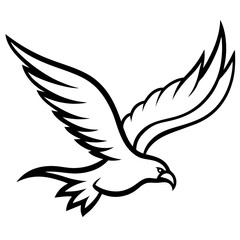 Flying eagle silhouette vector illustration 