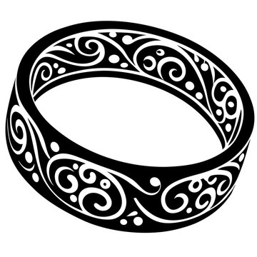 black ornate ring design clip art preview