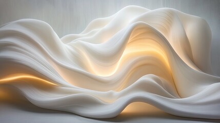 Obraz premium Abstract White Sculptures Illuminated By Warm Light