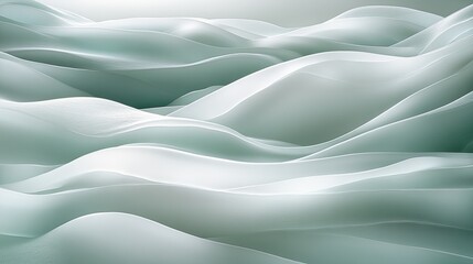 Fototapeta premium Abstract Green Waves Flowing Landscape