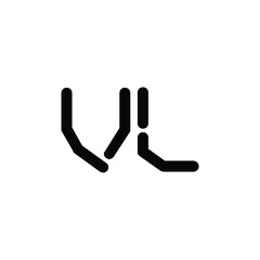 VL monogram logo design letter text name symbol monochrome logotype alphabet character simple logo