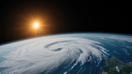 Hurricane formation observation earth satellite image atmospheric science aerial view weather phenomena