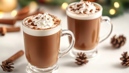 Obraz premium Holiday drinks include festive flavors and creative presentations.