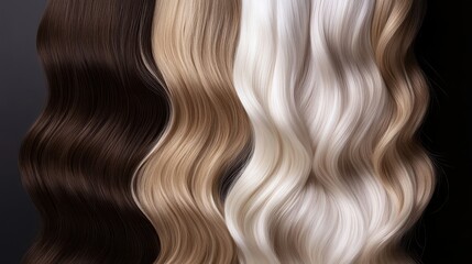 Fototapeta premium Stylish Hair Color Samples for Trendy Looks