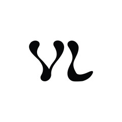 VL monogram logo design letter text name symbol monochrome logotype alphabet character simple logo
