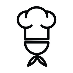 chef vector icon restaurant serving professional and white background