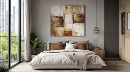Modern Minimalist Bedroom with Art and Natural Light