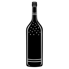 Wine bottle silhouette vector illustration 