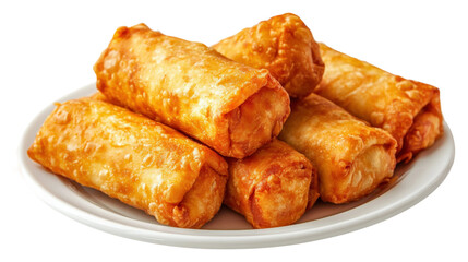 Crispy spring rolls asian cuisine restaurant food indoor isolated on transparent background