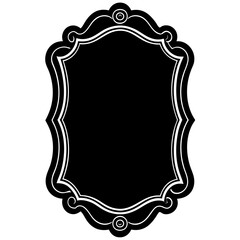 Picture frame featuring a softly contoured border silhouette vector illustration 