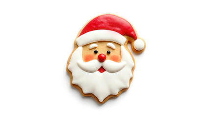 Cute santa cookie with copy space