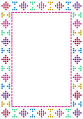 Marco colorido de bordado mexicano sobre transparencia