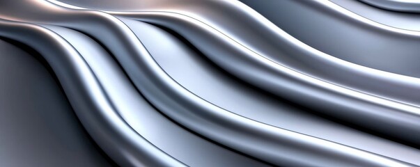 A smooth, flowing texture of metallic fabric, showcasing elegant curves and a reflective surface that captures light beautifully.