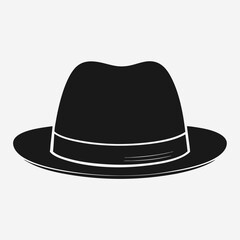 Classic Fedora Hat Icon for Fashion Logos.