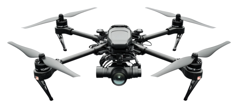 Drone aerial urban landscape technology daylight isolated on transparent background - Powered by Adobe