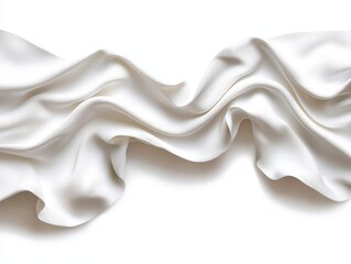 Fototapeta premium A smooth, white fabric draped elegantly, showcasing soft folds and a luxurious texture.