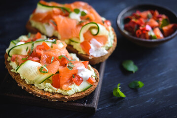Salmon and cream cheese sandwich 