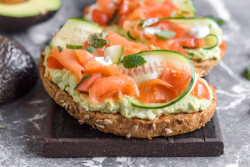 Salmon and cream cheese sandwich 