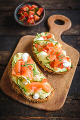 Salmon and cream cheese sandwich 