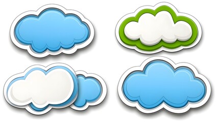 Obraz premium Colorful Cloud Shapes with Shadows and Highlights for Design Use
