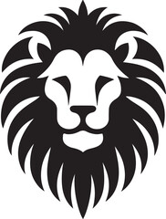 Obraz premium Lion head silhouette vector art illustration