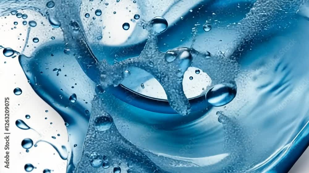 Poster vibrant splashes of water create dynamic patterns against a light backdrop