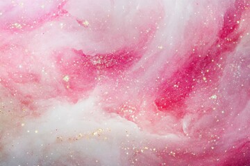 Fototapeta premium Abstract pink and white galaxy with stars and glitter 
