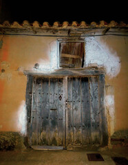 ancient ruin in a old village at night